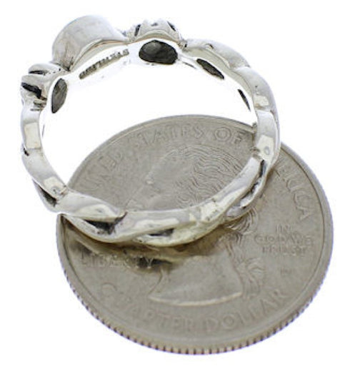 Southwestern Silver Turquoise Ring Size 8-1/4 YX81417